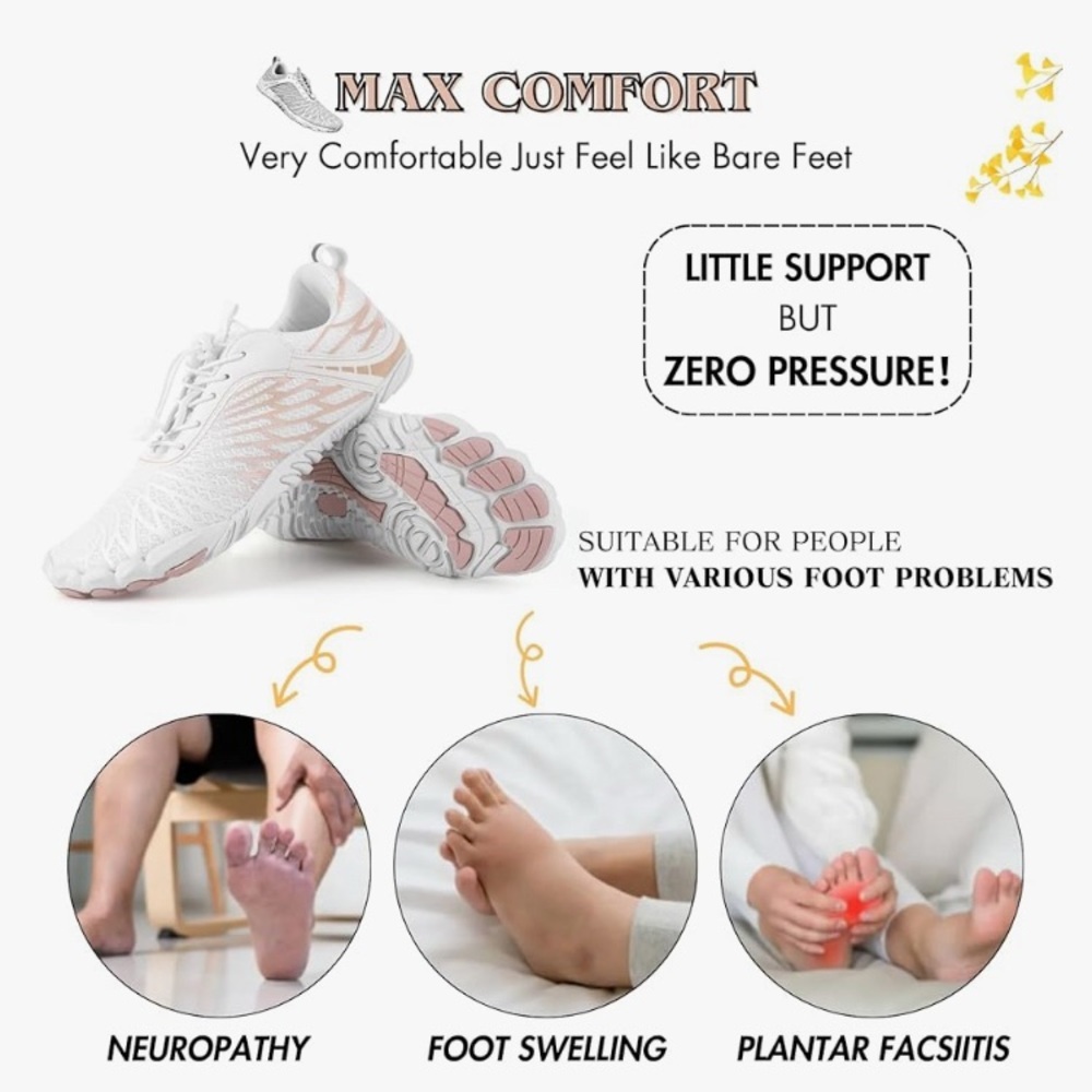 Hike Lorax Pro- Healthy Non-slip Barefoot 🦶 Shoes size 43 white/pink NWT - Picture 10 of 12